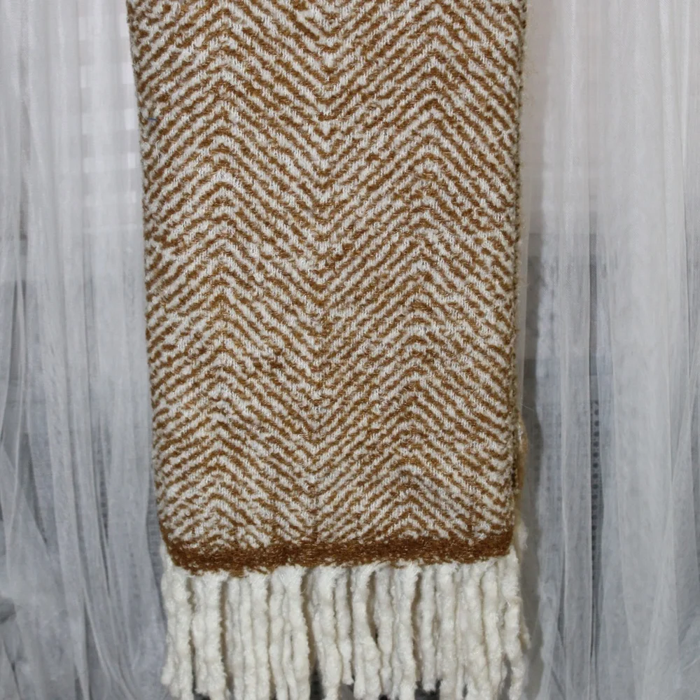 West Elm Brushed Plaid Faux Mohair Throw. Sz. 50
